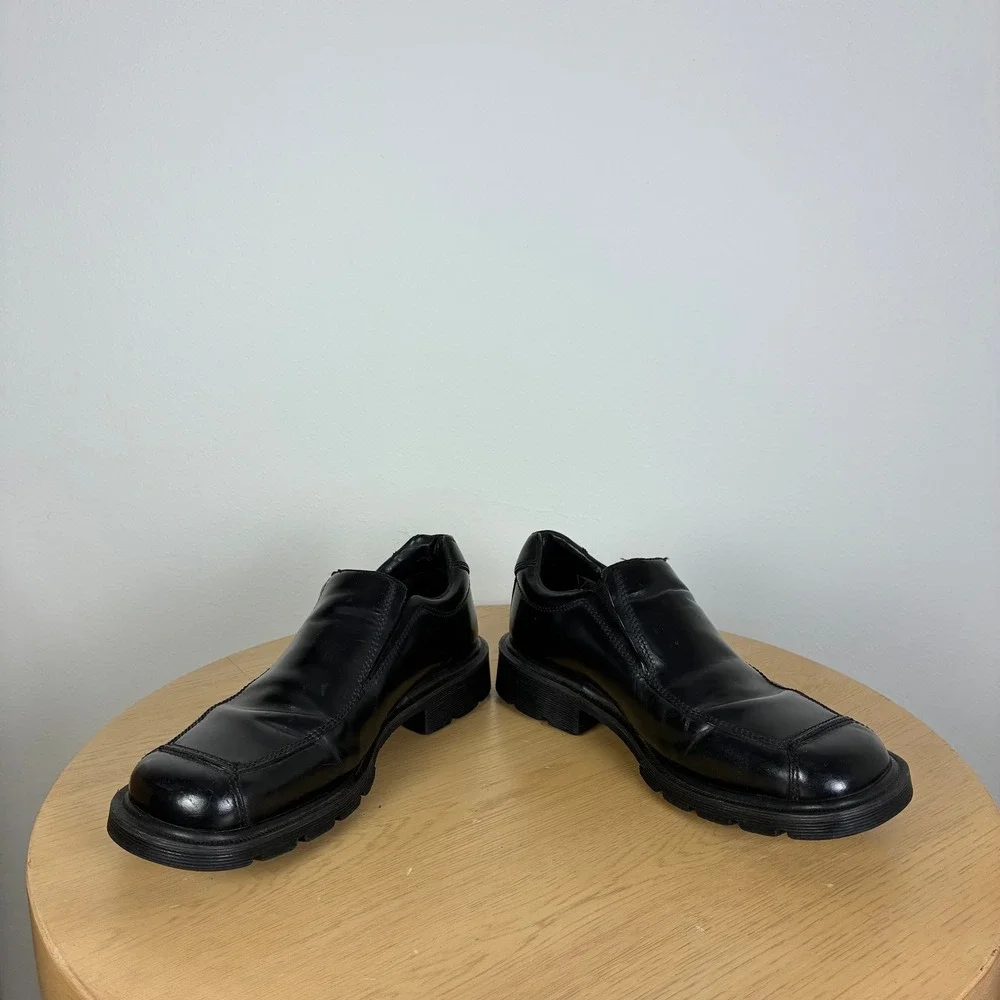 Dr. Martens Leather Square Toe Slip On Loafers Men's 10 Minimalist Chunky Y2K